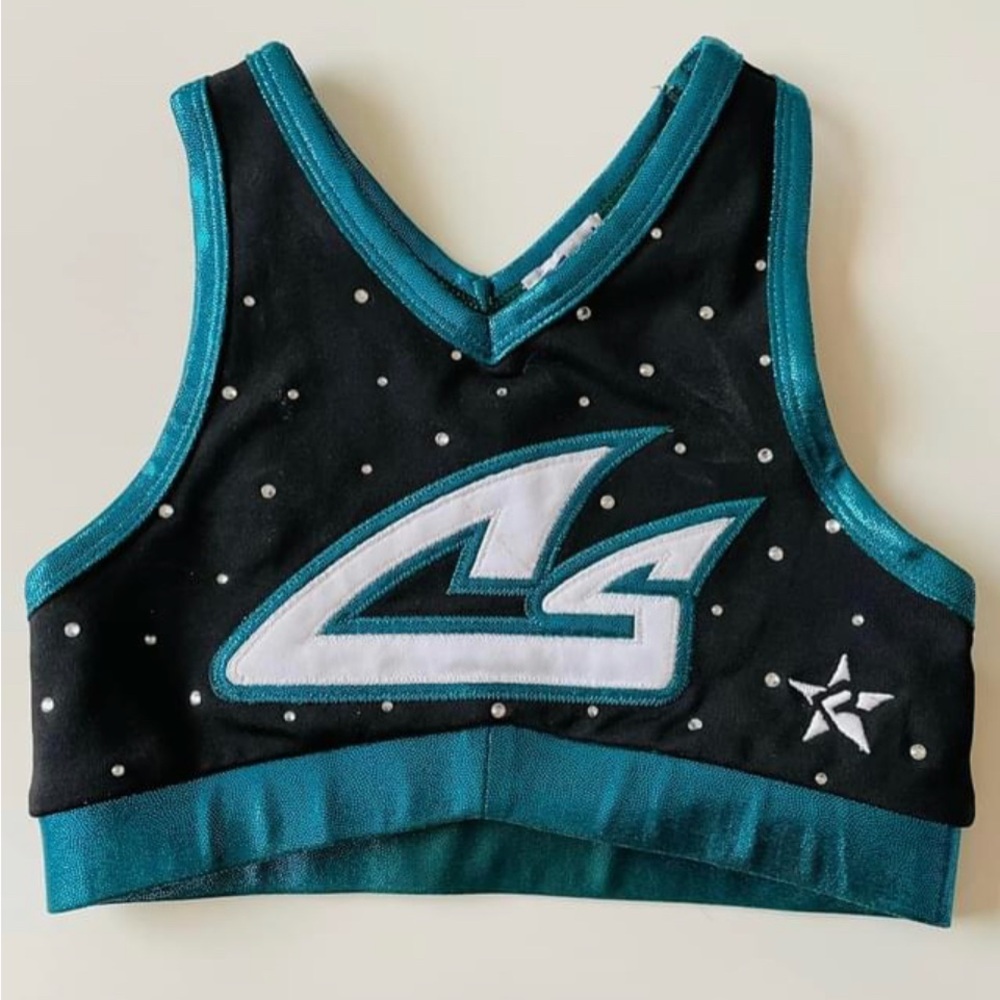 Cheer Sport Sharks Teal and Black Sports Top